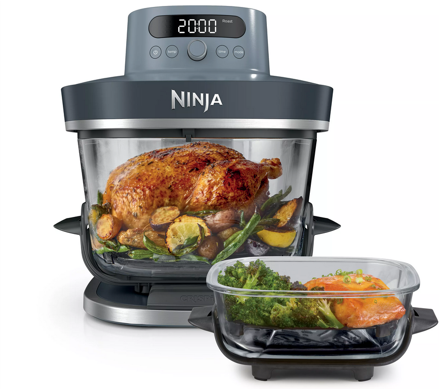 Robot cuiseur Ninja avec poulet rôti, légumes et saumon