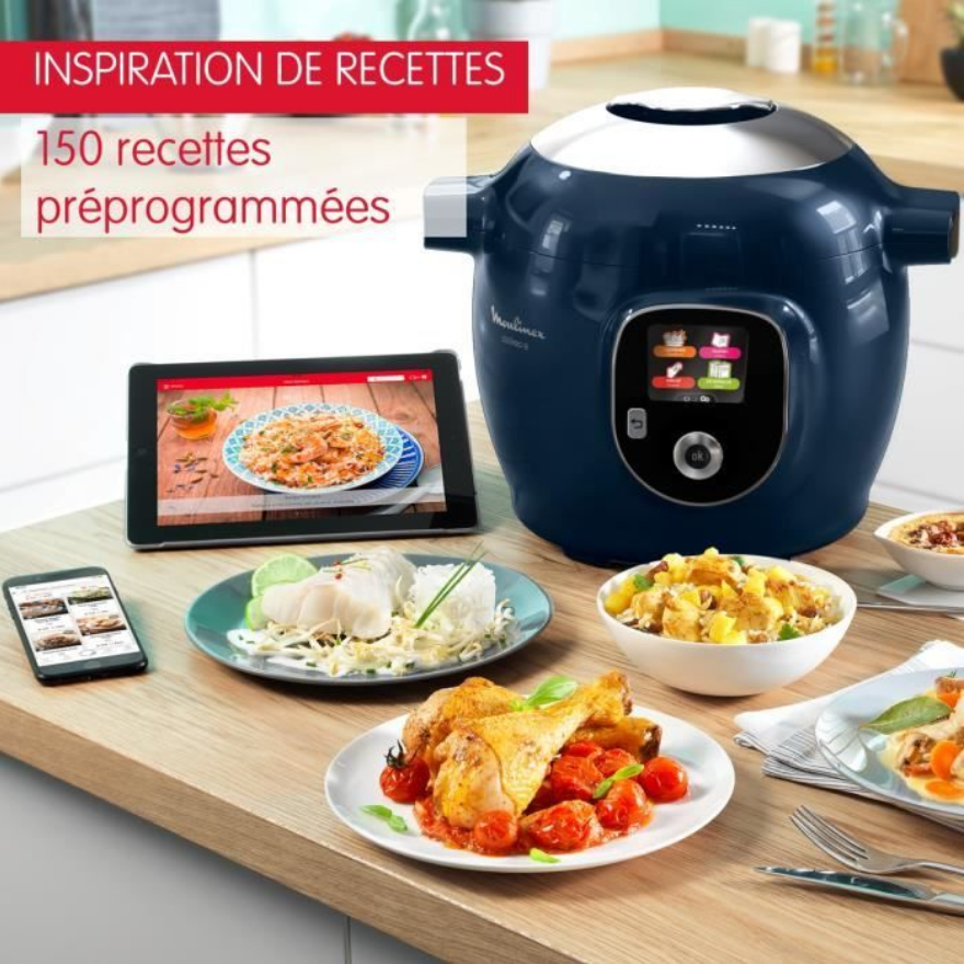 Miniature : Robot de cuisine avec écran, recettes et plats cuisinés