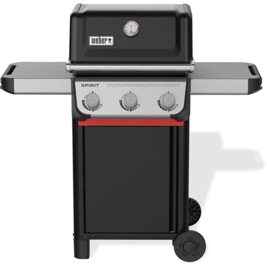 Barbecue à gaz Weber Spirit noir à trois brûleurs avec thermomètre