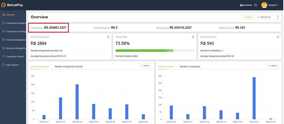 Overview > Total Balance
