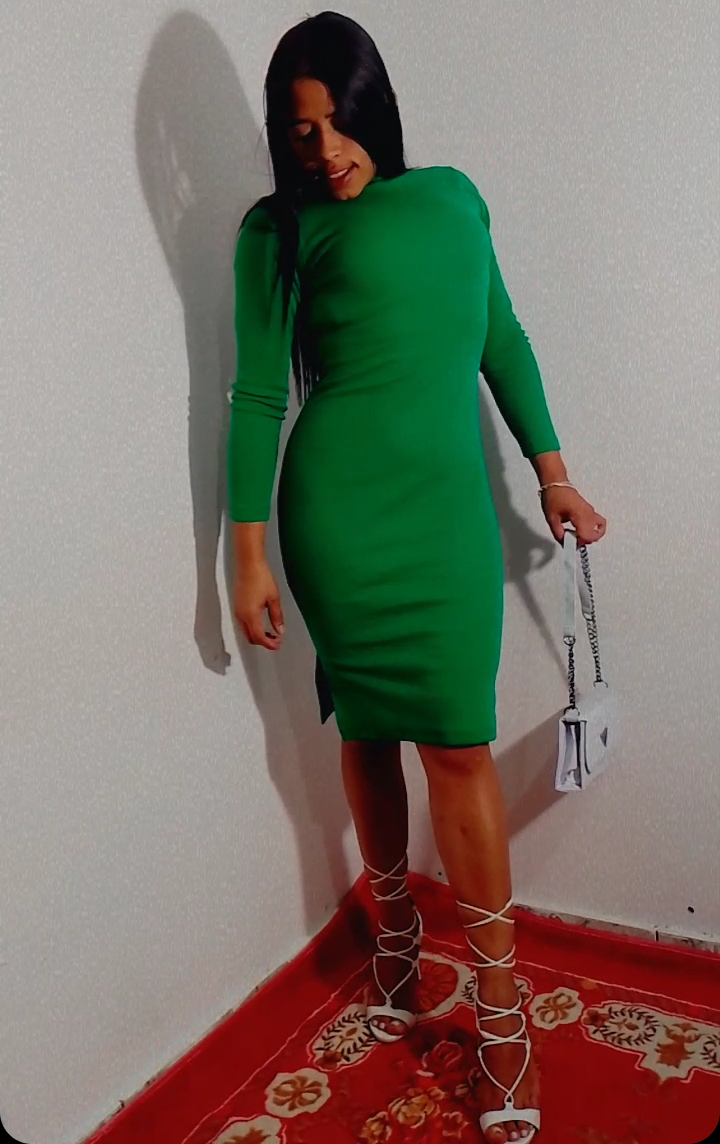 Miniatura: Vestido manga longa gola 