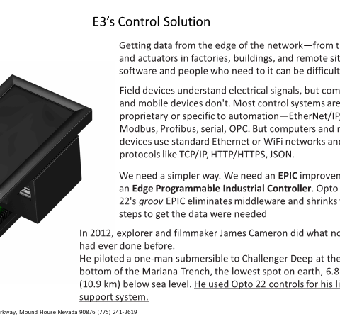 E3's Control's Solution