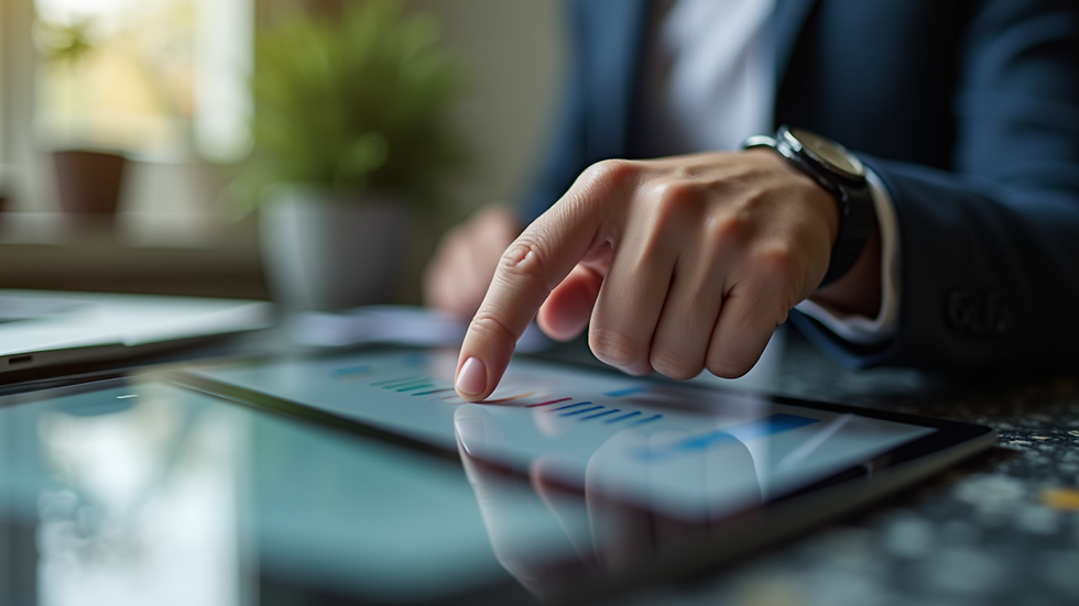 Close-up of a hand pointing at a video production budget on a tablet