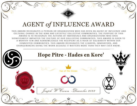 Highlighting Hope Pitre, An Agent of Influence of 2022