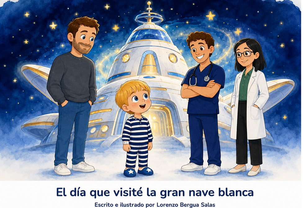 El día que visité la gran nave blanca: cuento infantil sobre el ingreso hospitalario, para ayudar a niños de 4 a 7 años a vivirlo como una aventura espacial con Leo.