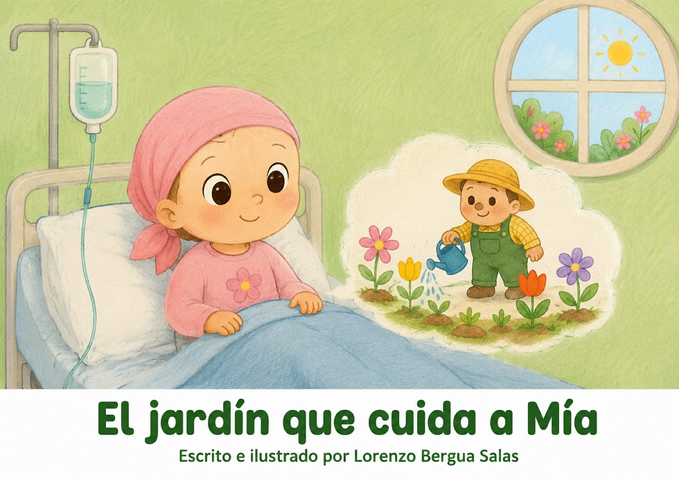 El jardín que cuida a Mía: cuento infantil sobre la oncología y la quimioterapia para acompañar a niños de 5 a 9 años.