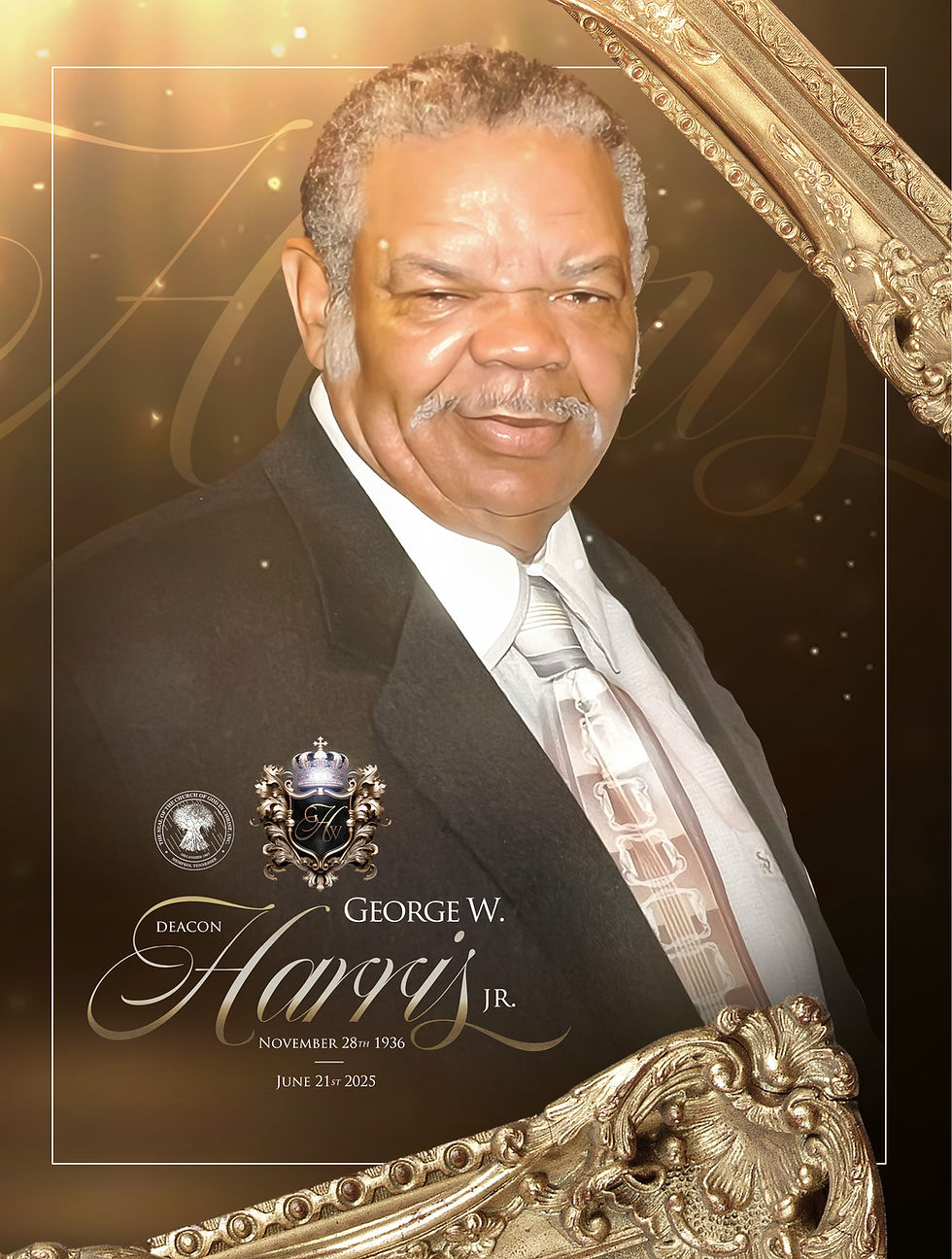 Men's Black, Gold and brown 12-page funeral magazine program Cover
