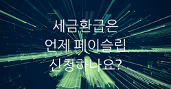 언제 페이슬립으로 택스리펀을 신청해야할까요?