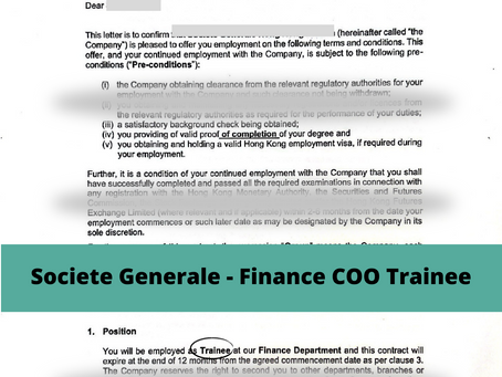 Societe Generale - Finance COO Trainee-2023