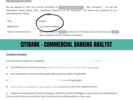 Citibank - Commercial Banking Analyst 2024