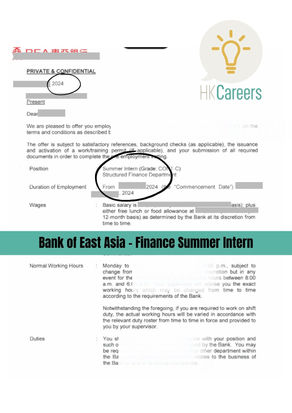 Bank of East Asia - Finance Summer Intern 2024