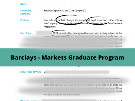 Barclays - Markets Graduate Program - 2023