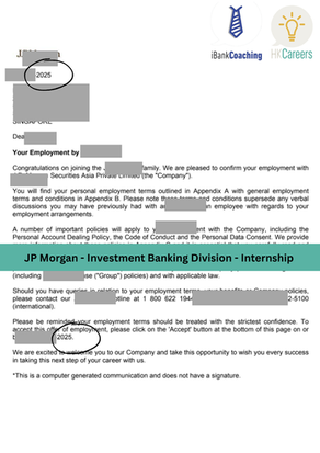 JP Morgan - Investment Banking Division - Internship