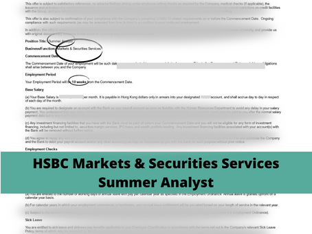 HSBC - Markets & Securities Services Summer Analyst-2023