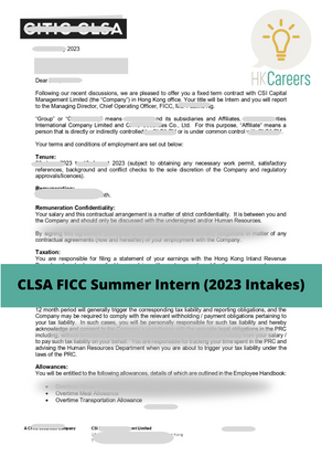 CLSA - FICC Summer Intern-2023