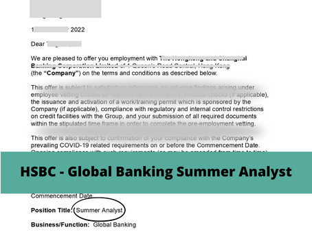 HSBC - Global Banking Summer Analyst-2023