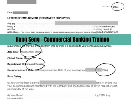 Hang Seng - Commercial Banking Trainee 2024