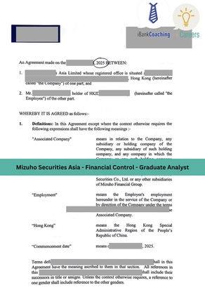 Mizuho Securities Asia - Financial Control - Graduate Analyst
