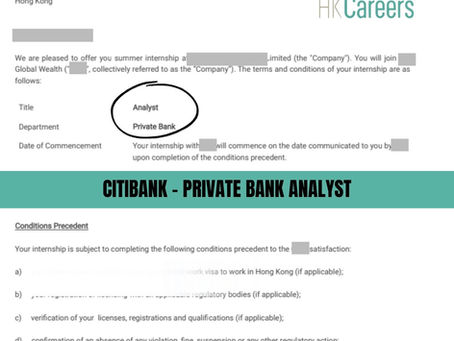 CITIBANK - PRIVATE BANK ANALYST 2024
