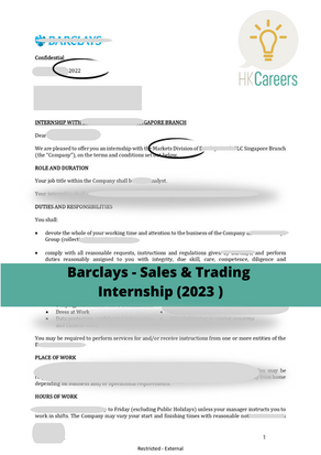 Barclays - Sales & Trading - Internship-2023