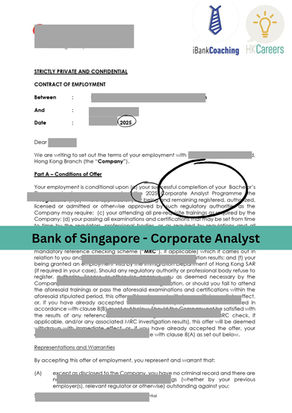 Bank of Singapore - Corporate Analyst - 2025