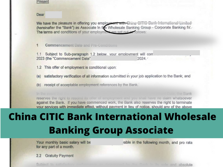 China CITIC Bank International Wholesale Banking Group Associate-2023