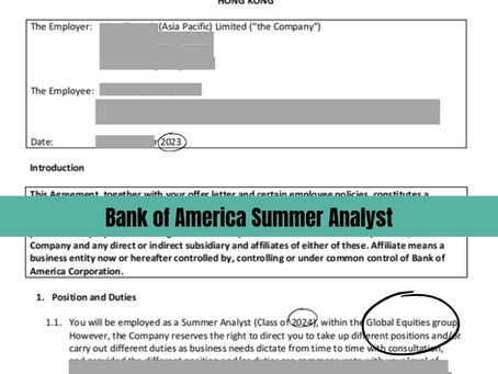 Bank of America Summer Analyst - Global Equities 2024