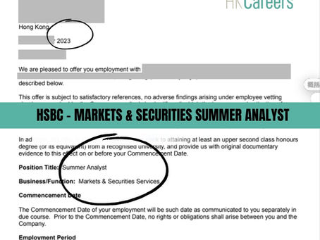 HSBC - MARKETS & SECURITIES SUMMER ANALYST 2024