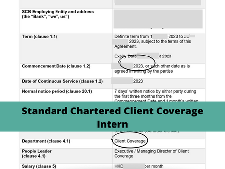 Standard Chartered Client Coverage Intern-2023