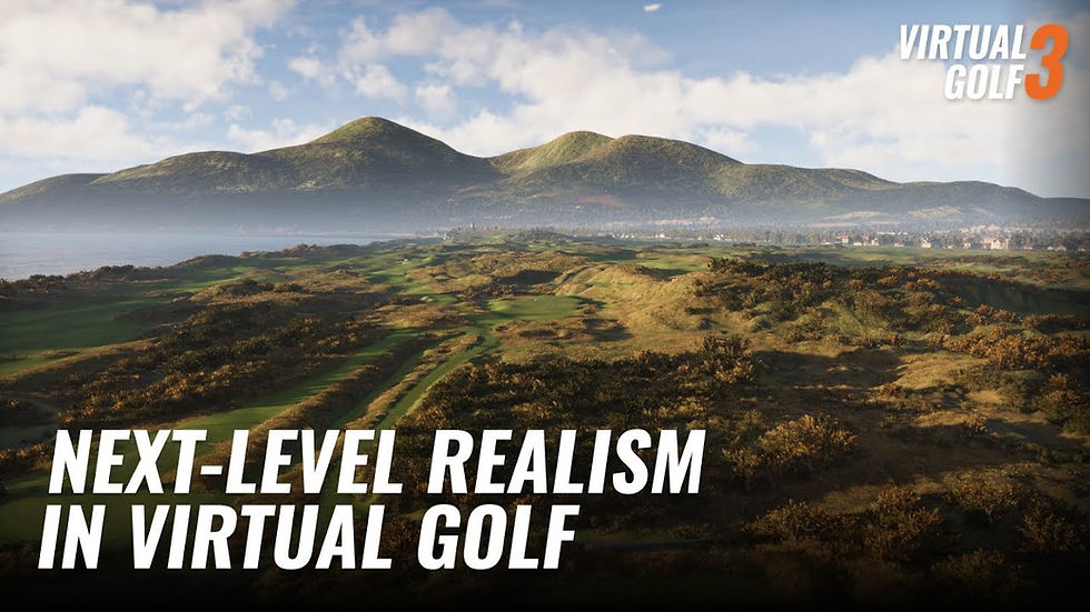 A screenshot of a virtual golf course on Trackman's Virtual Golf 3 software