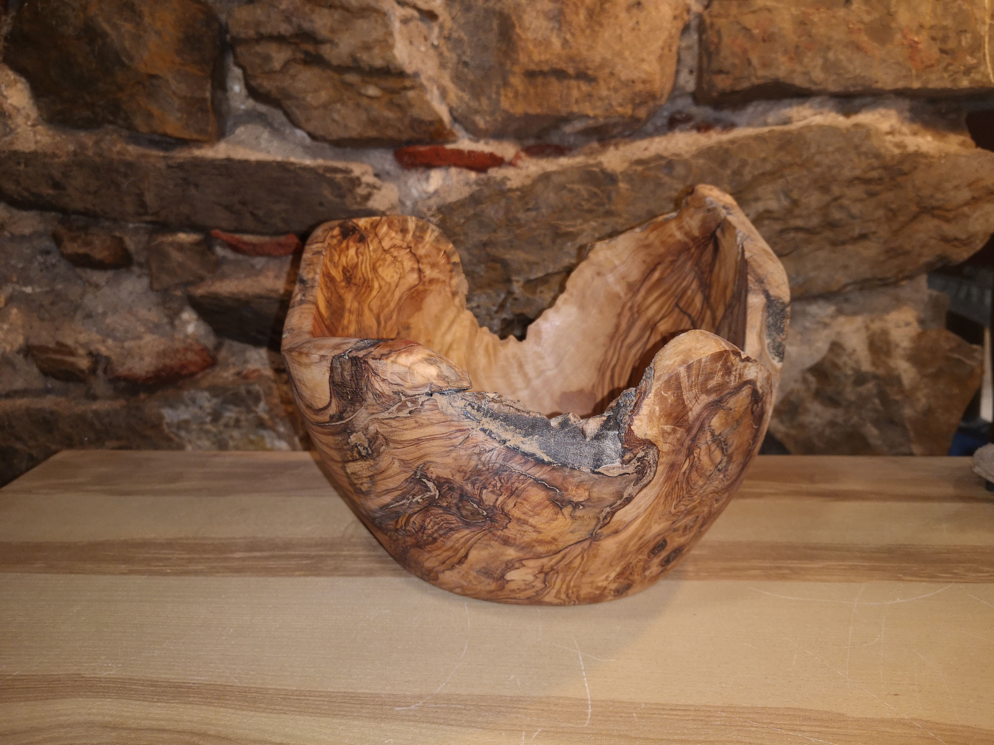 Saladier bois d'olivier massif