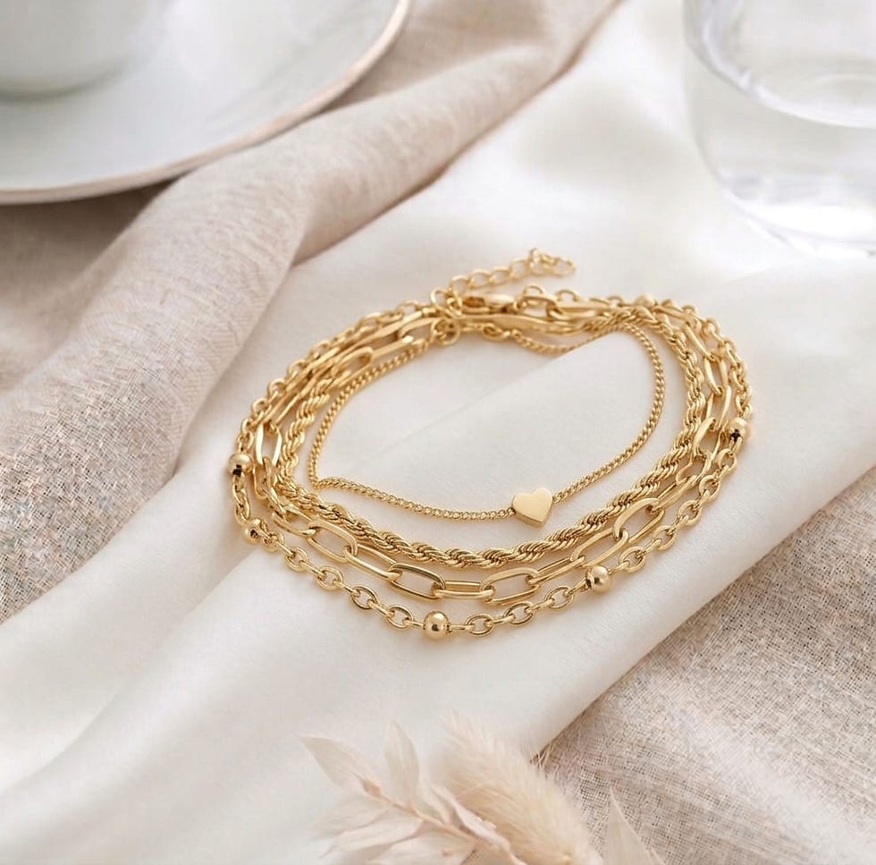 Gold Aurora Majesty Necklace layered with heart charm