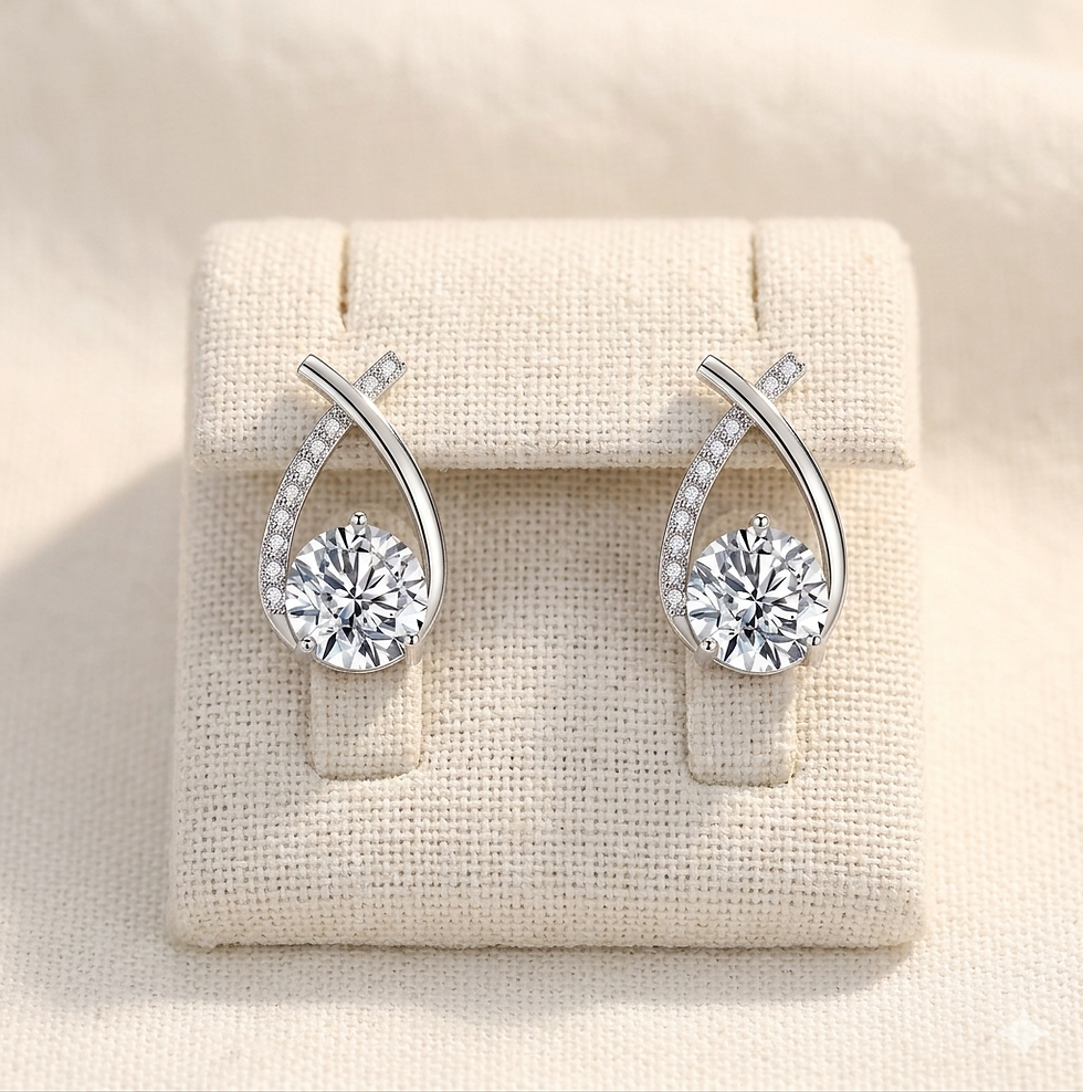 Silver earrings matching the Aurora Majesty Necklace