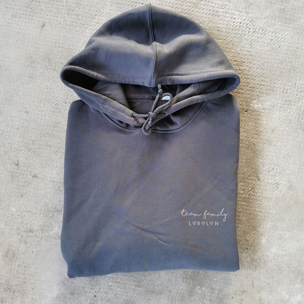 Miniature : Sweat-shirt à capuche HOMME en coton BIO "Team Family"