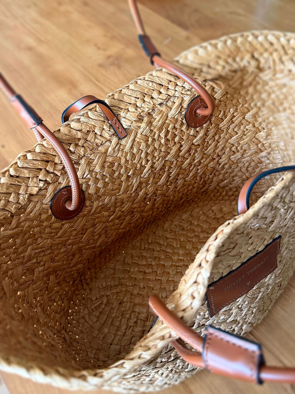 Miniature : sac cabas panier de plage tressé personnalisé raphia cadeau maman fête des mères