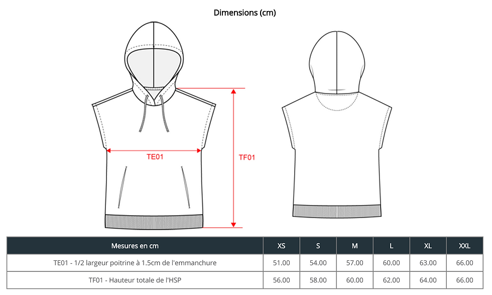 Miniature : Sweat-shirt à capuche sans manches oversize personnalisé "SERENA"