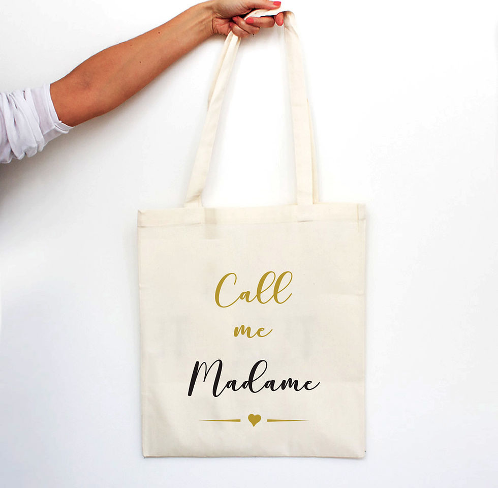 Tote bag  call me madame, tote bag personnalisé, sac personnalisé, cadeau evjf, cadeau mariage, luz et nina