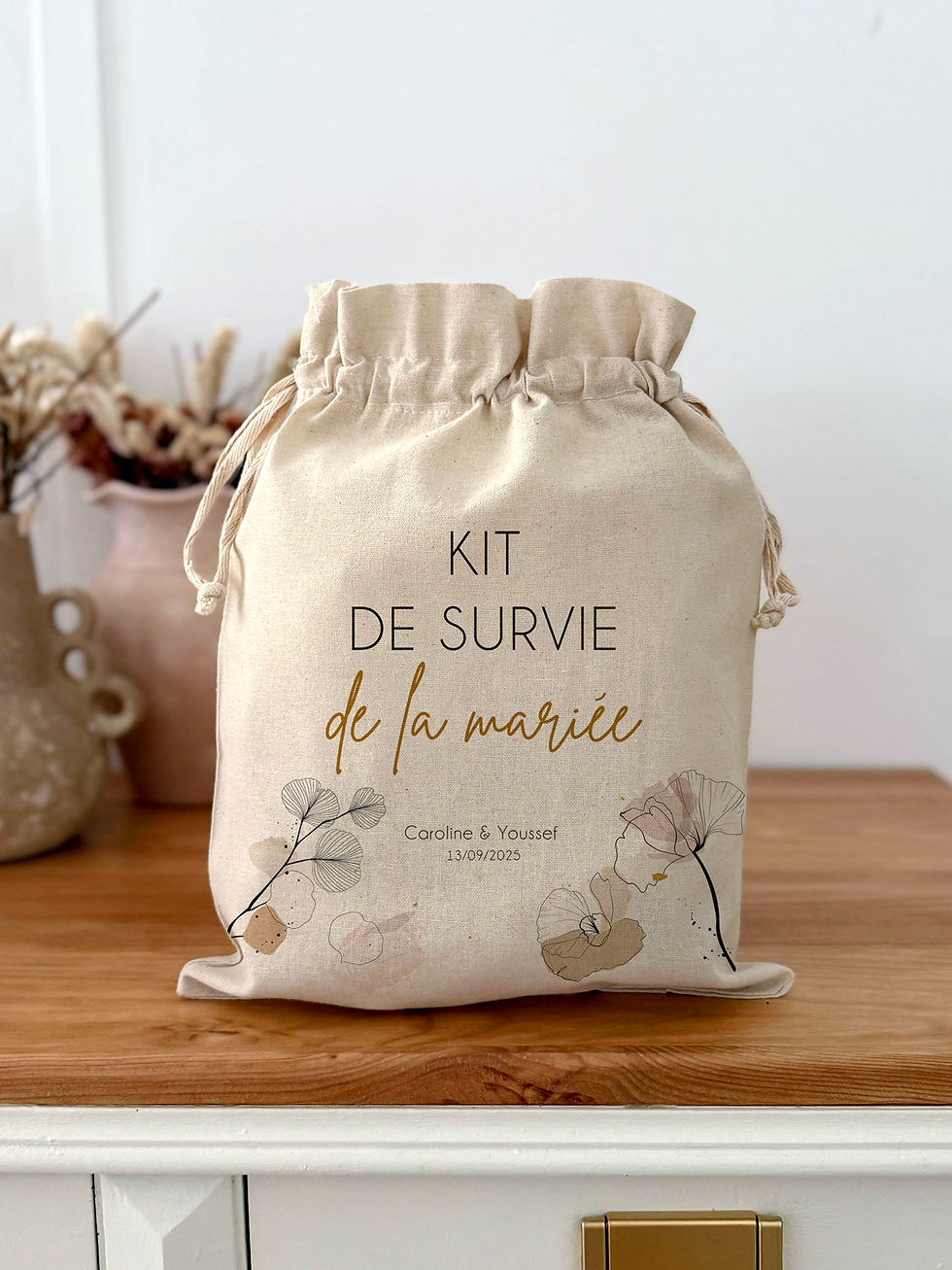 pochon sac future mariée mariage kit survie mariée personnalisé