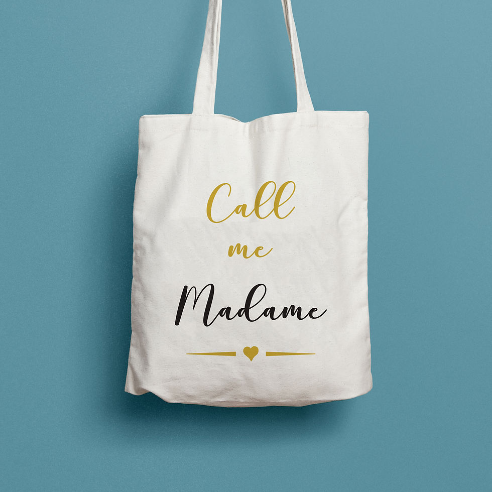 Tote bag  call me madame, tote bag personnalisé, sac personnalisé, cadeau evjf, cadeau mariage, luz et nina