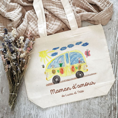 The BIG BAG, tote bag XL à personnaliser avec dessin de votre - Main Image