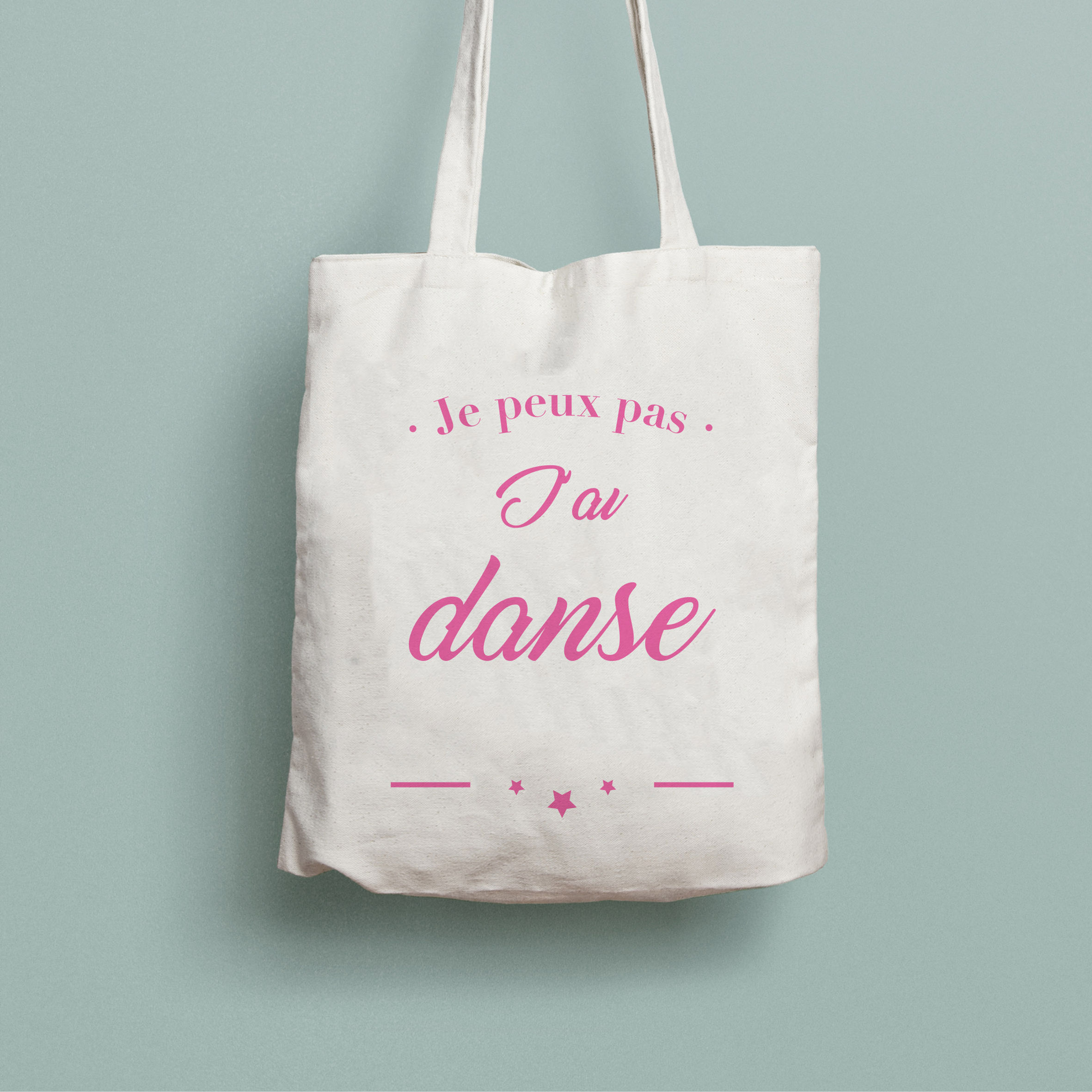 tote bag je peux pas j'ai danse, tote bag je peux j'ai yoga, tote bag personnalisé, luz et nina