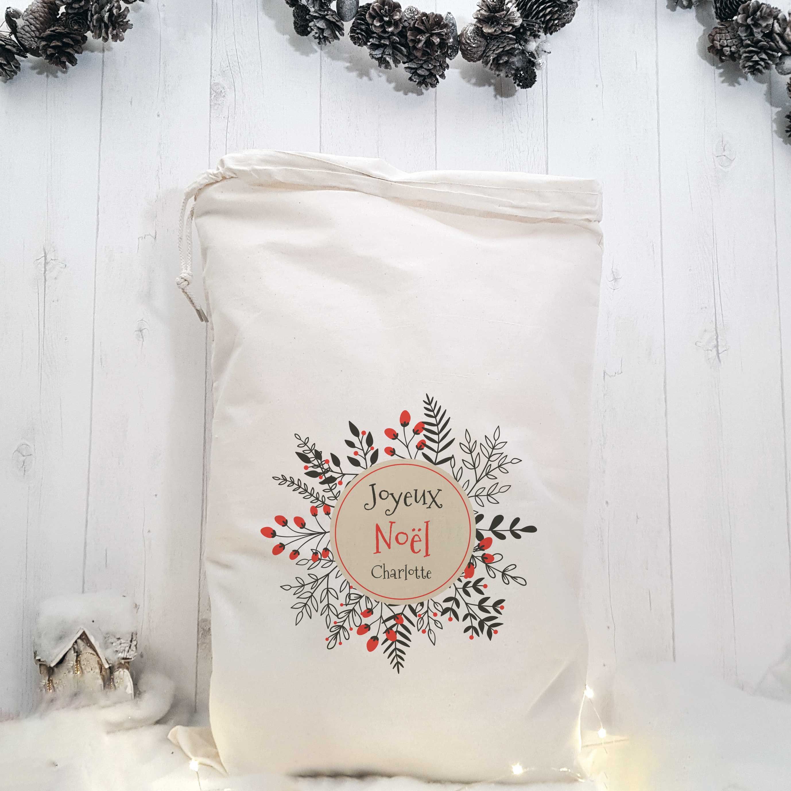 Hotte du Père Noël, sac de Noël personnalisé, hotte cadeau, sac cadeau