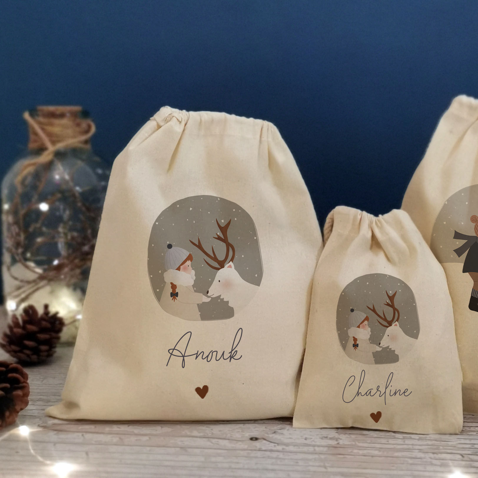 Sac cadeau en coton personnalisé ATELIER ORANGER