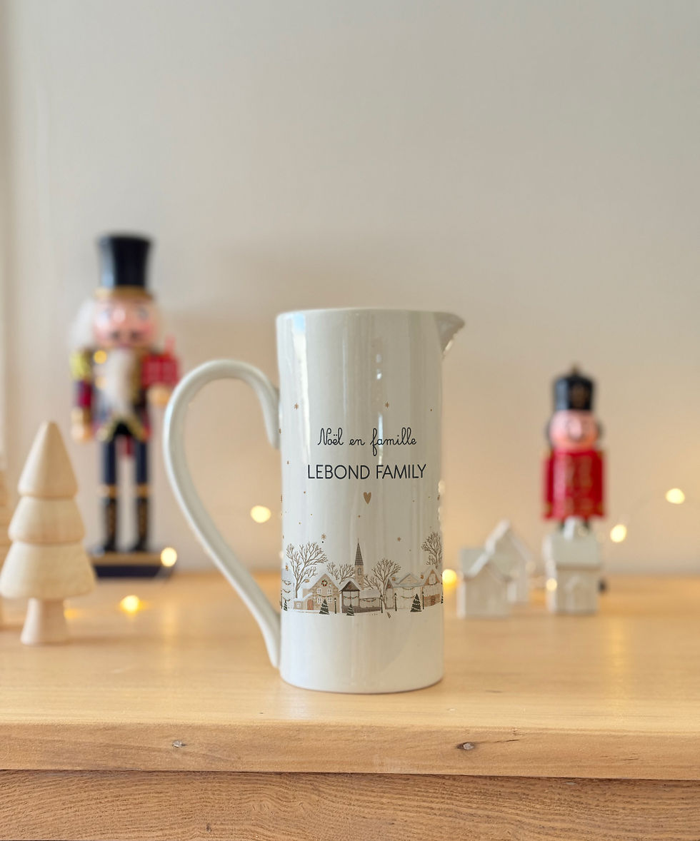 pichet vase carafe céramique personnalisé noel