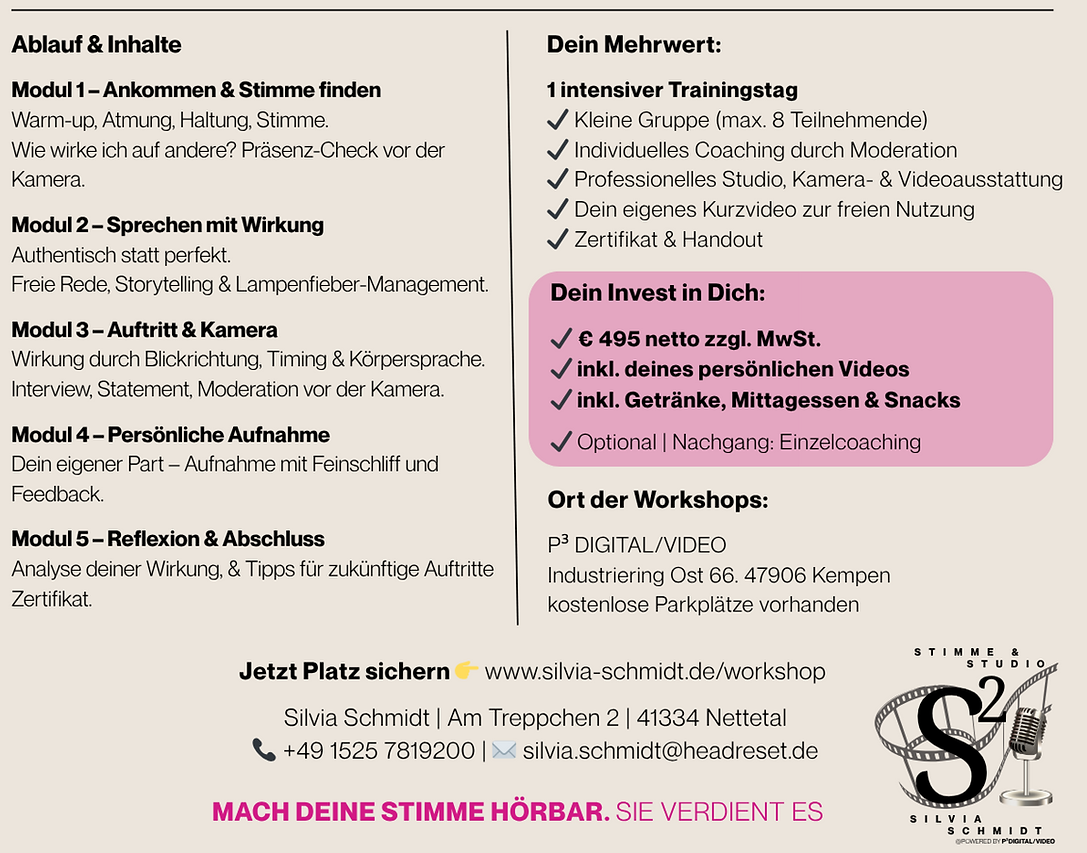 Im Coaching Freies Sprechen zeigt Silvia Schmidt Techniken für klare und überzeugende Kommunikation