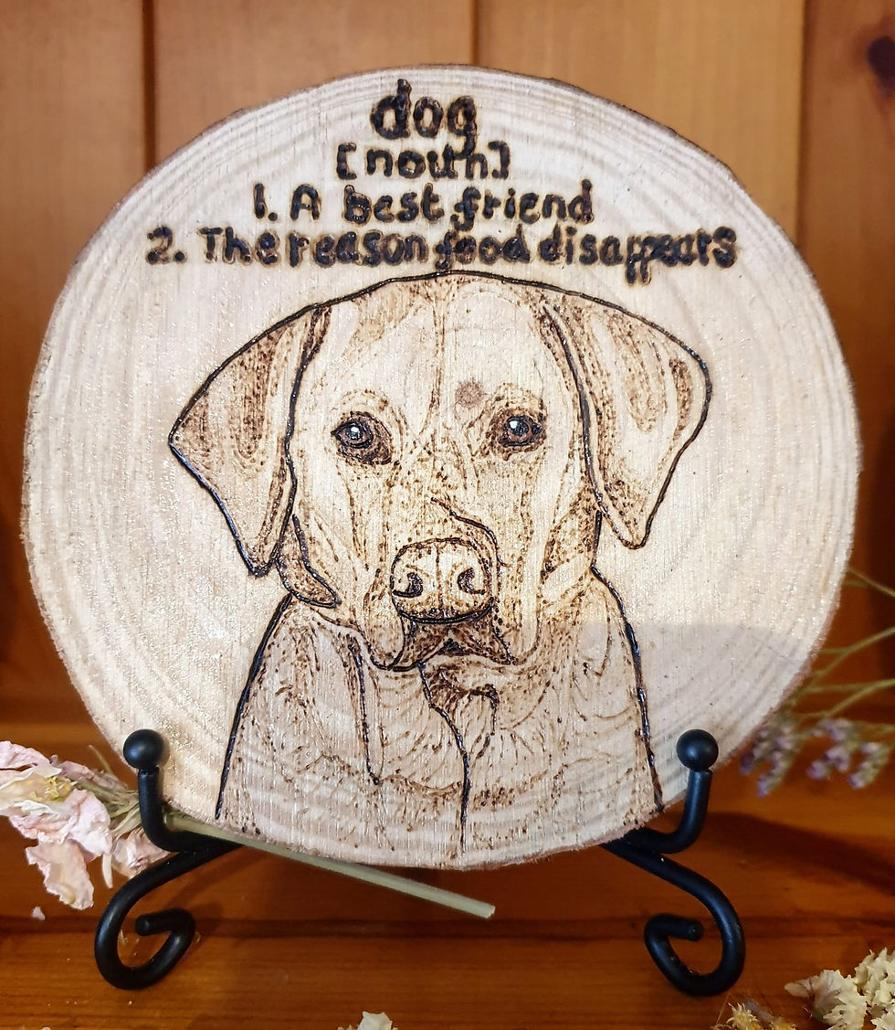 Thumbnail: Cat [noun] & Dog [noun] pyrography