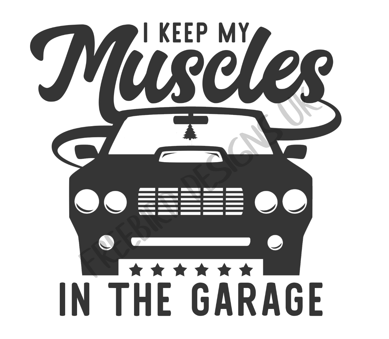 I Keep My Muscles In The Garage Vinyl Decal