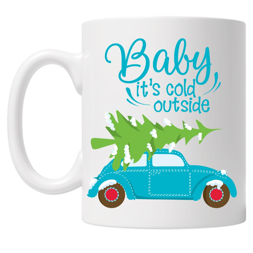 Baby It's Cold Outside Christmas Beetle 10oz Mug
