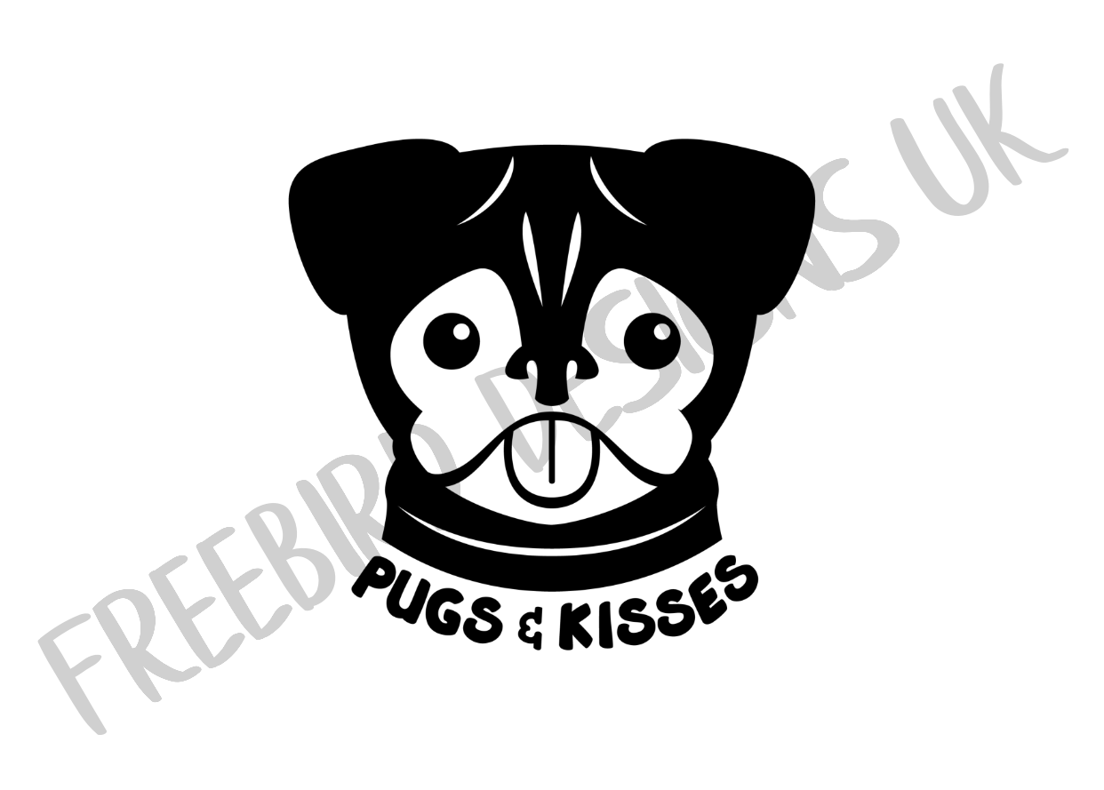 Pugs and Kisses Vinyl Decal Sticker