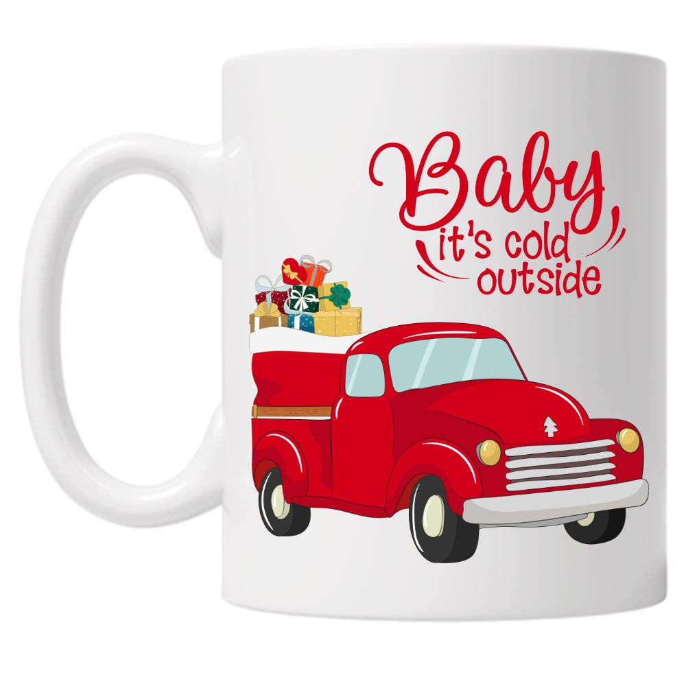 Baby It's Cold Outside Christmas Truck 10oz Mug